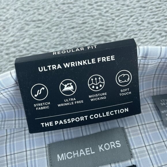 Michael Kors Mens Grey Multi Plaid Dress Shirt XL Regular Fit NWT 4270 - Picture 4 of 8